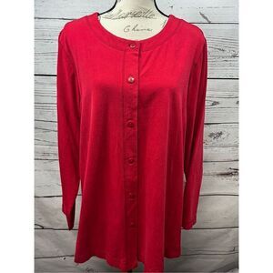 Denim and company XL red button down cardigan - 2844